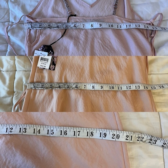 NWT Midnight Bakery Satin Bias Cut Chemise Slip Dress XS Rose - Picture 11 of 14
